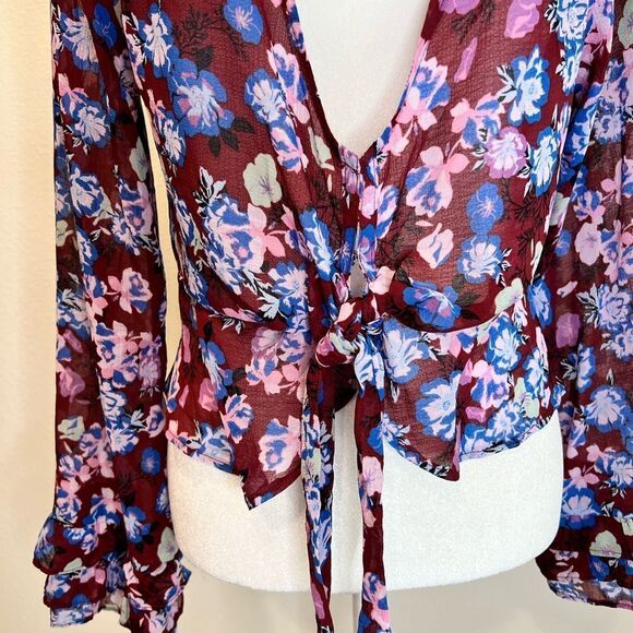 FREE PEOPLE Maybel Floral Blouse Size Small - Picture 6 of 12